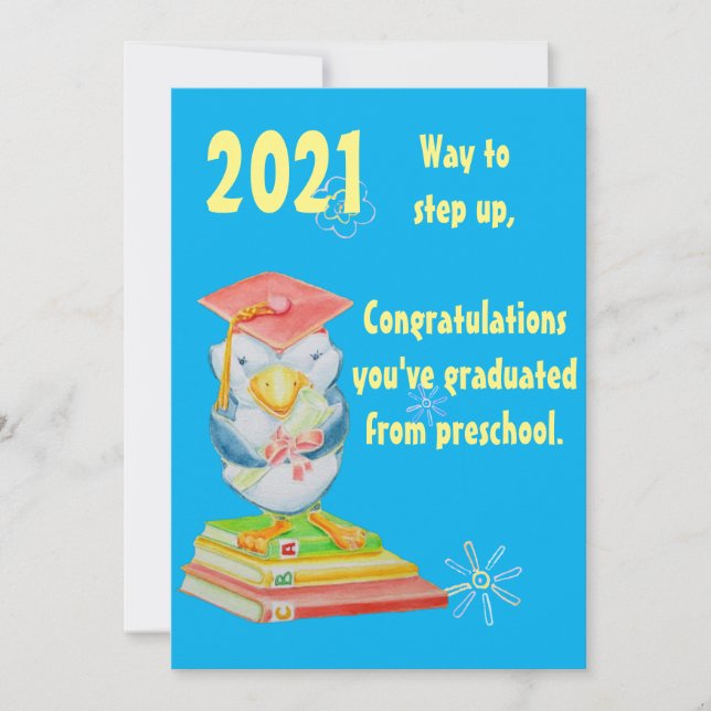 Tarjeta de felicitación para graduación preescolar (Anverso)