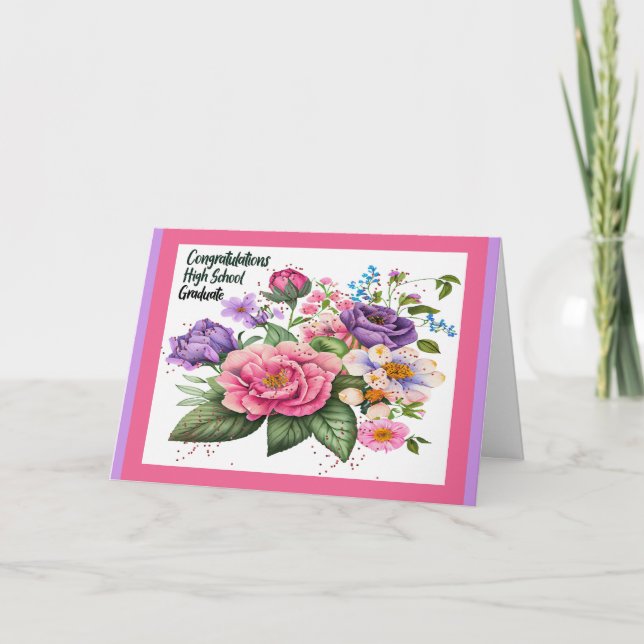 Tarjeta de felicitación para graduado de secundari (Anverso)