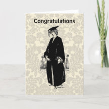 Tarjeta de Felicitación para Graduado Vintage