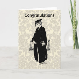 Tarjeta de Felicitación para Graduado Vintage