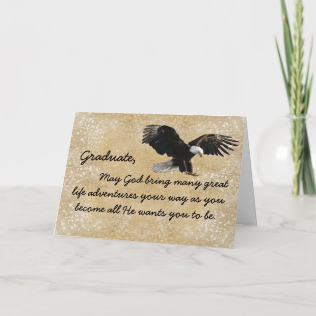 Tarjeta de felicitación para graduados de águila c (Anverso)