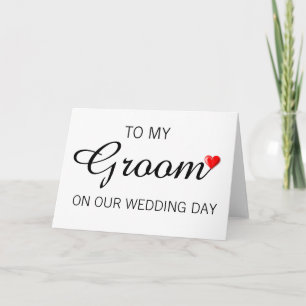 Tarjeta de felicitación para Groom el día de la bo