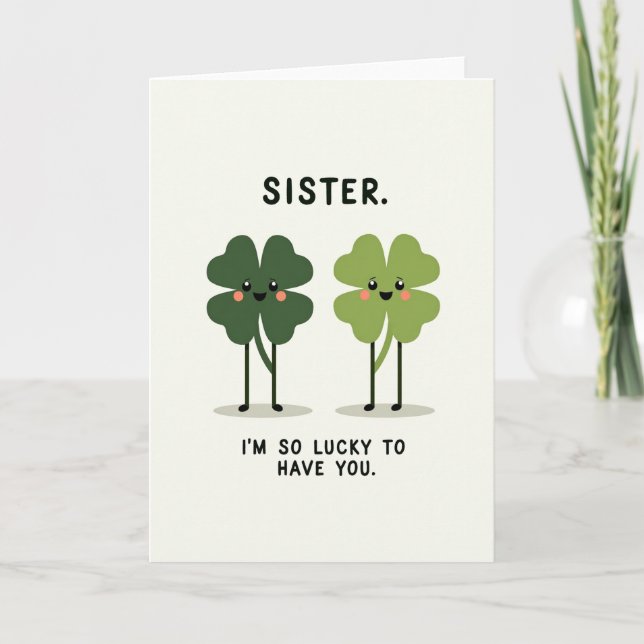 Tarjeta de Felicitación para Hermana Afortunada (Anverso)