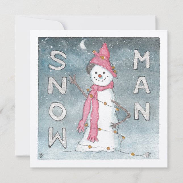 Tarjeta de felicitación para hombre de nieve (Anverso)