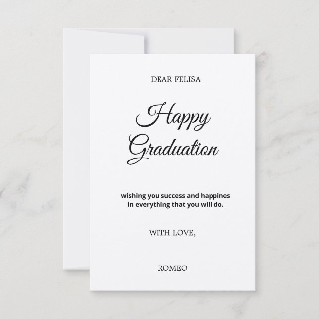 Tarjeta de felicitación para la GRADUACIÓN (Anverso)