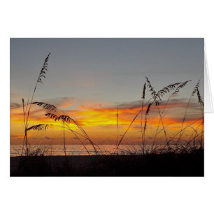 Tarjeta de felicitación para la puesta de sol y la