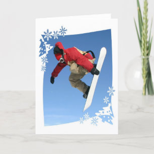 Tarjeta de felicitación para la tabla de nieves