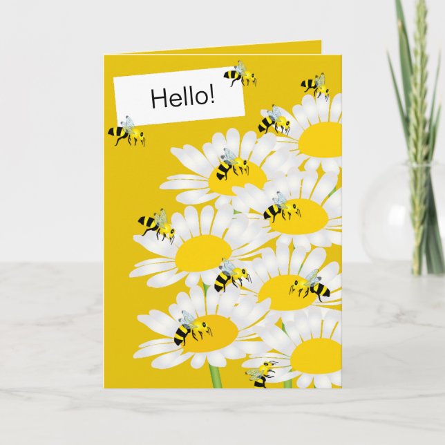 Tarjeta de felicitación para las flores - fondo am (Anverso)
