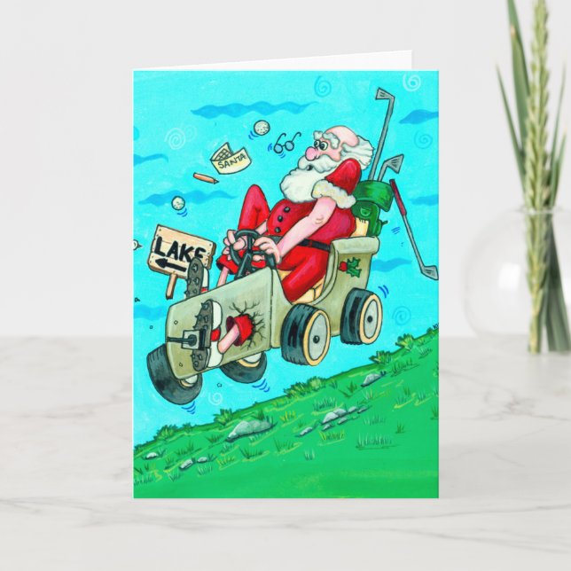 Tarjeta de felicitación para los Navidades de golf (Anverso)