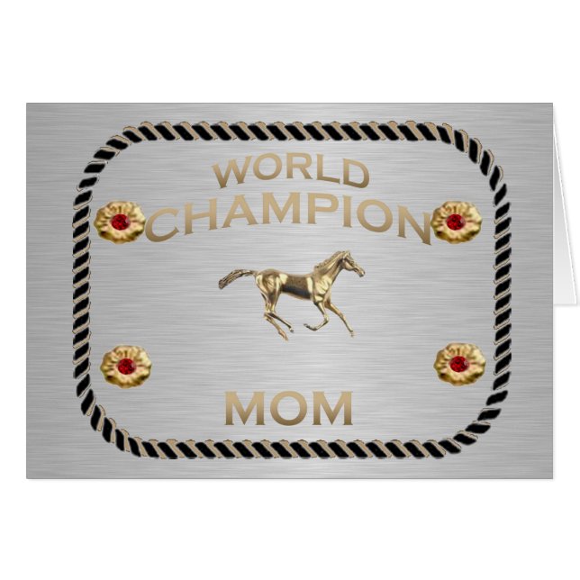 Tarjeta de felicitación para mamá, campeona del mu (Anverso (Horizontal))