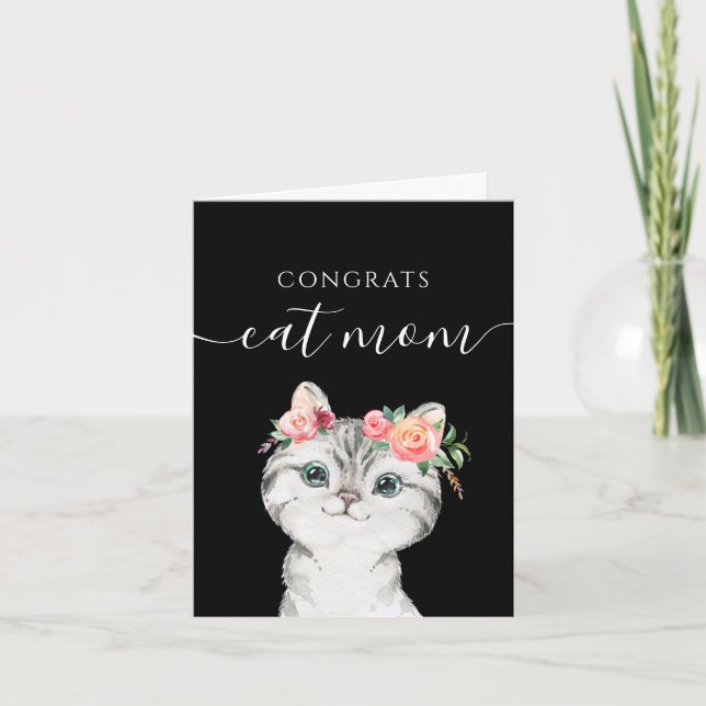Tarjeta de Felicitación para Mamá de Gato (Anverso)