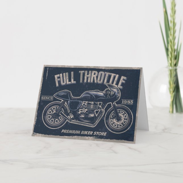 Tarjeta de felicitación para motocicletas Vintage (Anverso)