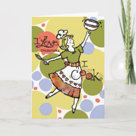 Tarjeta de felicitación para mujer que ama cocinar