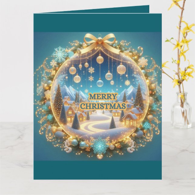 Tarjeta de felicitación para navidades (flor amarilla)