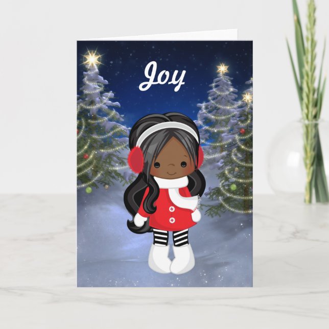 Tarjeta de felicitación para Navidades afroamerica (Anverso)