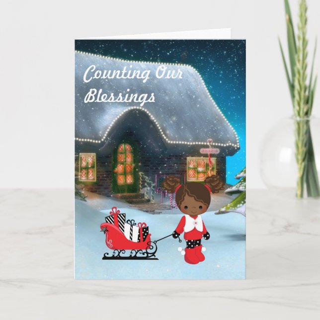 Tarjeta de felicitación para Navidades afroamerica (Anverso)