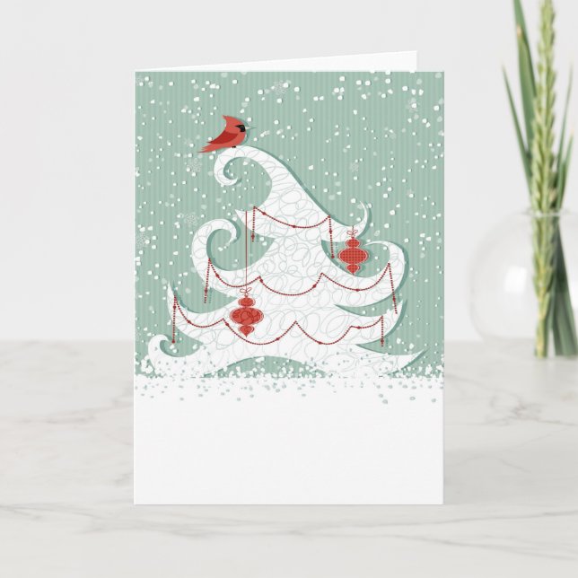 Tarjeta de felicitación para Navidades blancos (Anverso)