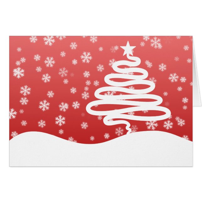Tarjeta de felicitación para Navidades blancos (Anverso (Horizontal))