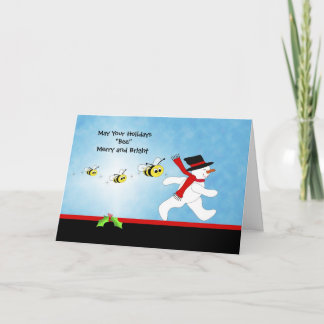 Tarjeta de felicitación para Navidades de abejas c