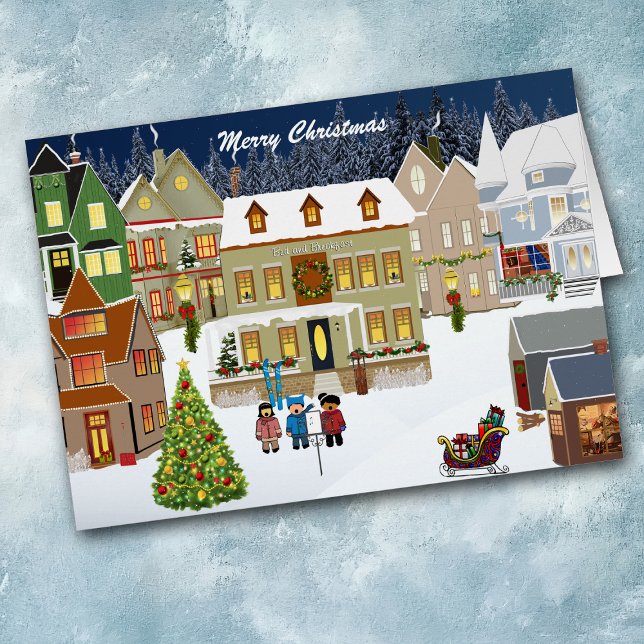 Tarjeta de felicitación para Navidades de aldea de (Subido por el creador)