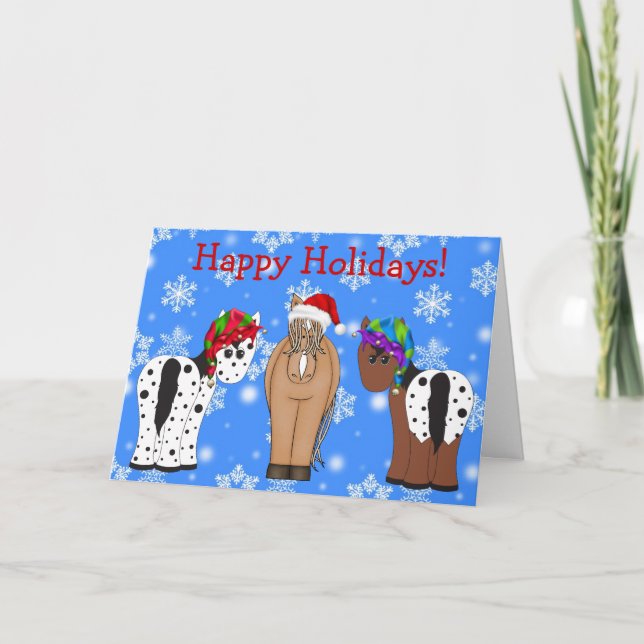 Tarjeta de felicitación para Navidades de caballos (Anverso)