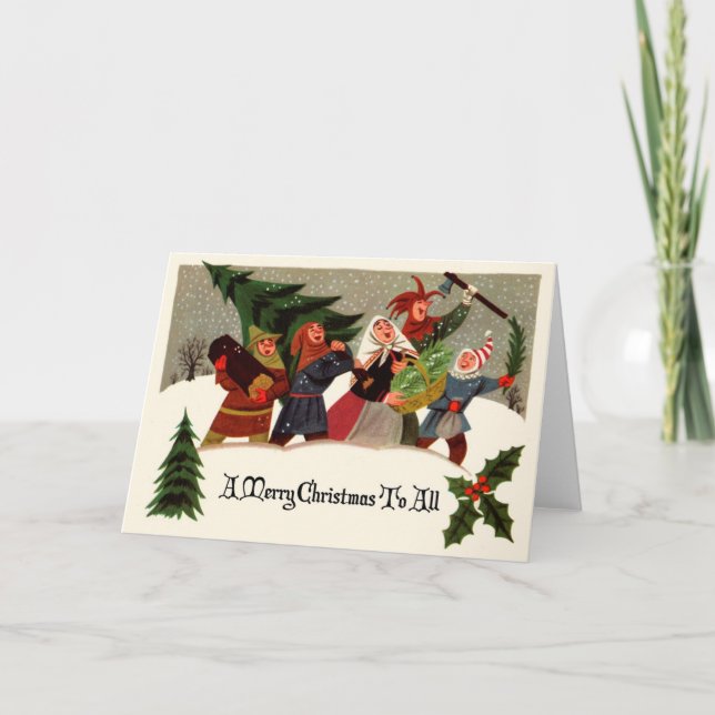 Tarjeta de felicitación para Navidades de diseño d (Anverso)
