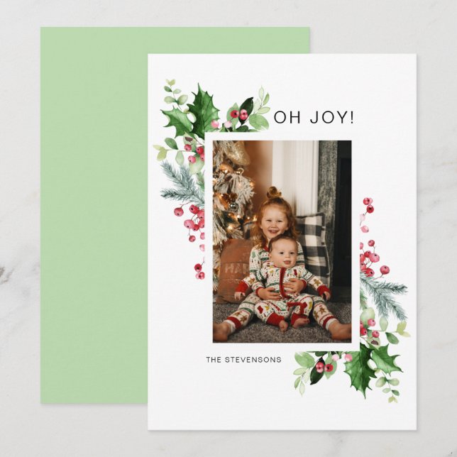 Tarjeta de felicitación para Navidades de fotos de (Anverso / Reverso)