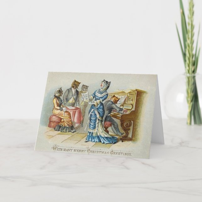 Tarjeta de felicitación para Navidades de gato de  (Anverso)