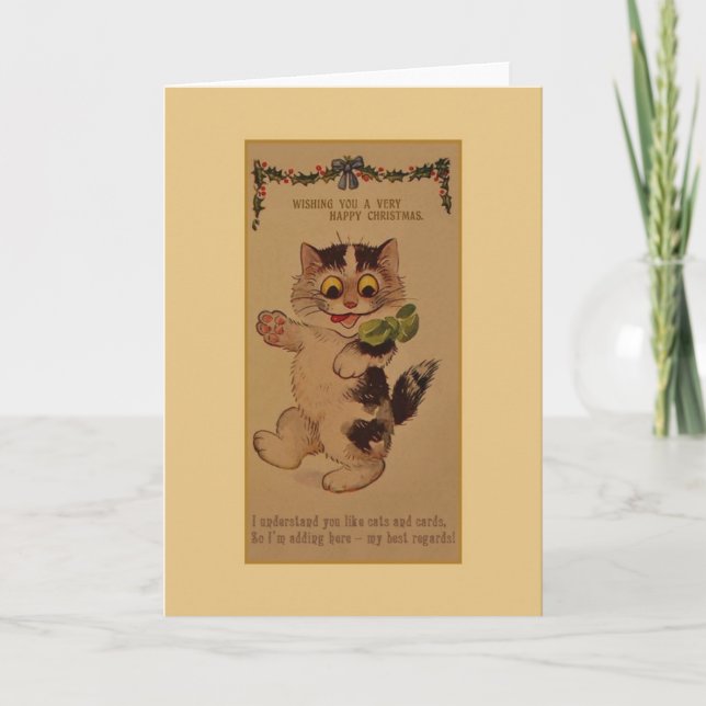 Tarjeta de felicitación para Navidades de gato de  (Anverso)