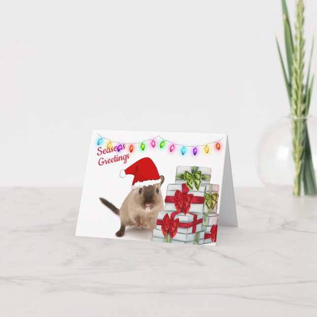 Tarjeta de felicitación para Navidades de Hamster (Anverso)
