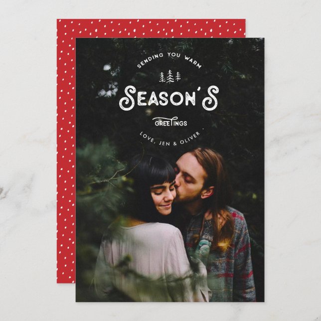 Tarjeta de felicitación para Navidades de Holiday  (Anverso / Reverso)