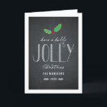 Tarjeta de felicitación para Navidades de Jolly Ch<br><div class="desc">Celebre la temporada con esta moderna y elegante tarjeta de vacaciones de Berry Berry Sweet.</div>