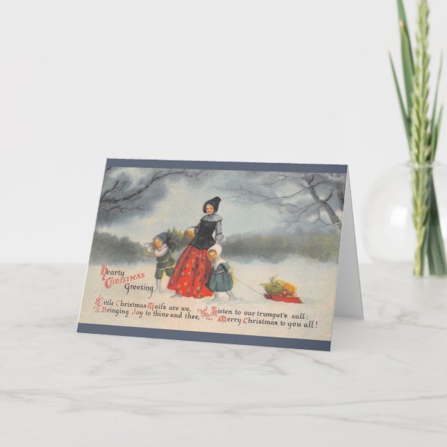 Tarjeta de felicitación para Navidades de la época (Anverso)