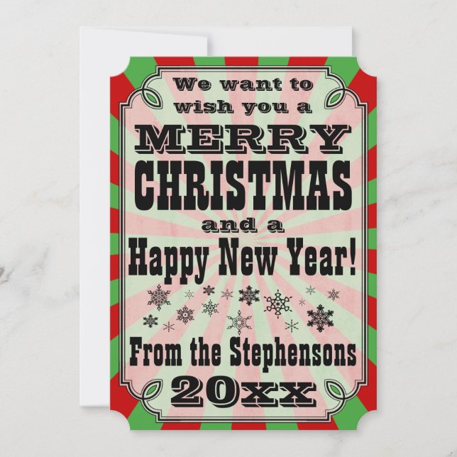 Tarjeta de felicitación para Navidades de la Vinta (Anverso)