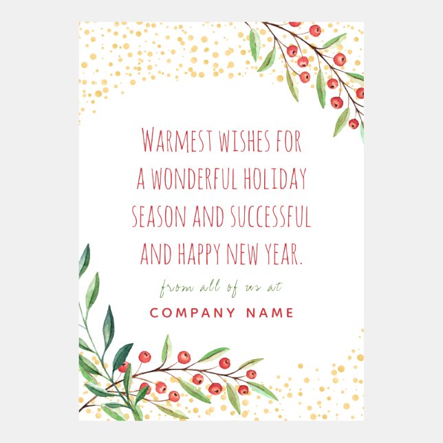 Tarjeta de felicitación para Navidades de negocios (Anverso)