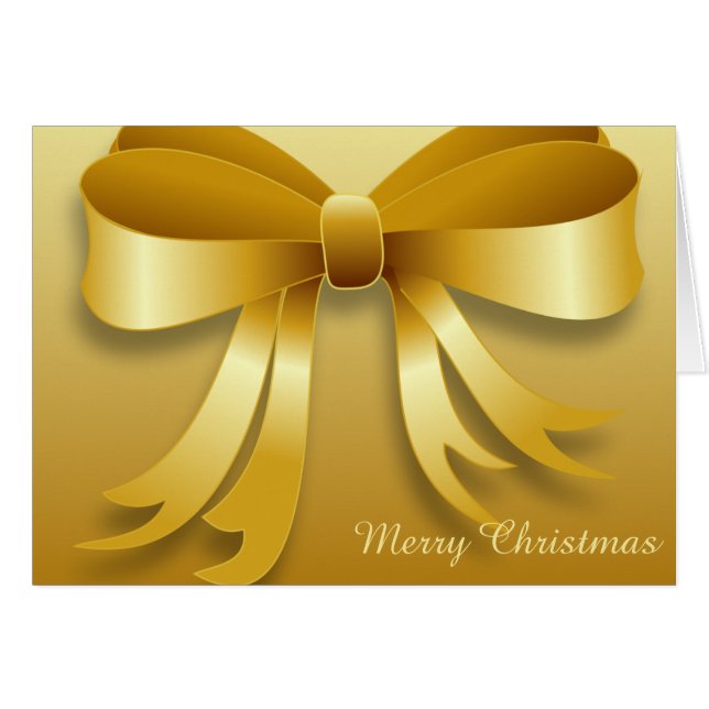 Tarjeta de felicitación para Navidades de Oro Bow (Anverso (Horizontal))