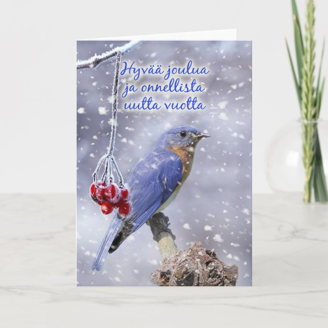 Tarjeta de felicitación para Navidades de pájaro f (Anverso)
