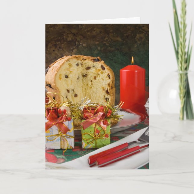 Tarjeta de felicitación para Navidades de Panetton (Anverso)