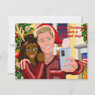 Tarjeta de felicitación para Navidades de parejas