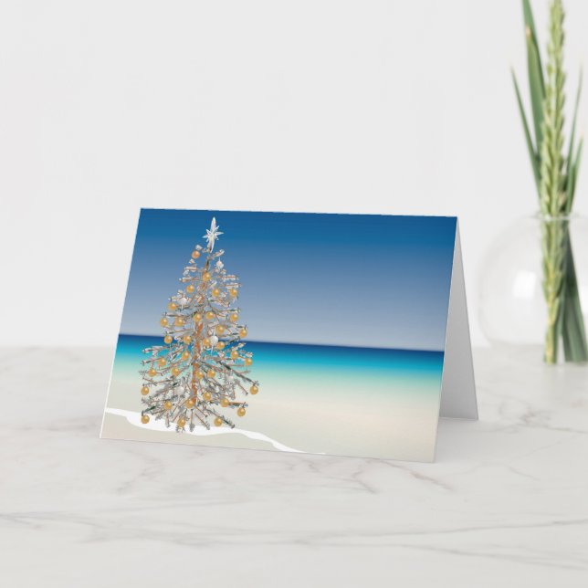Tarjeta de felicitación para Navidades de playa (Anverso)