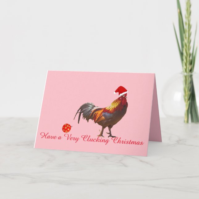 Tarjeta de felicitación para Navidades de pollo fo (Anverso)