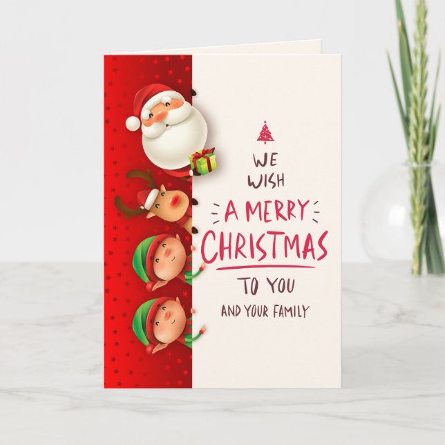 Tarjeta de felicitación para Navidades de Santa, R (Anverso)