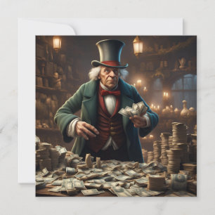 Tarjeta de felicitación para Navidades de Scrooge