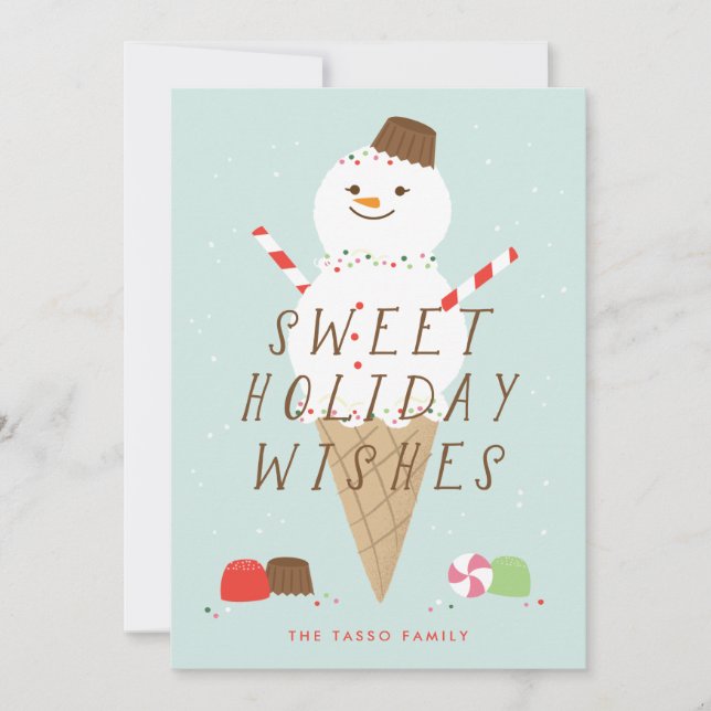 Tarjeta de felicitación para Navidades de Snowcone (Anverso)