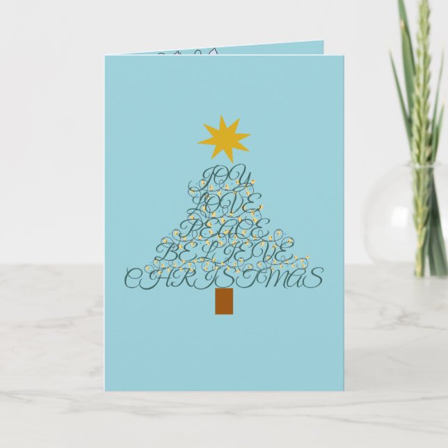 Tarjeta de felicitación para Navidades doblados "A (Anverso)