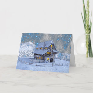 Tarjeta de felicitación para Navidades felices y b
