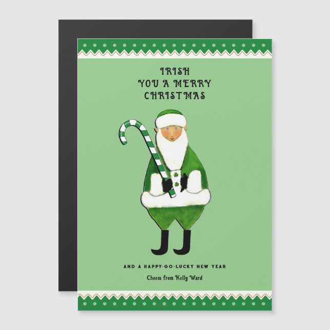 Tarjeta de felicitación para Navidades irlandeses (Anverso/Reverso)