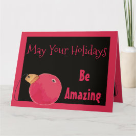 Tarjeta de felicitación para Navidades rosados y n