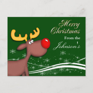 Tarjeta de felicitación para Navidades Rudolf