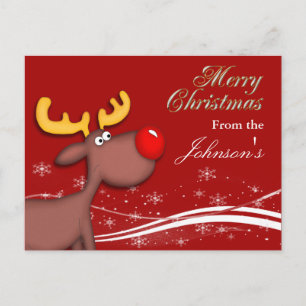 Tarjeta de felicitación para Navidades Rudolf